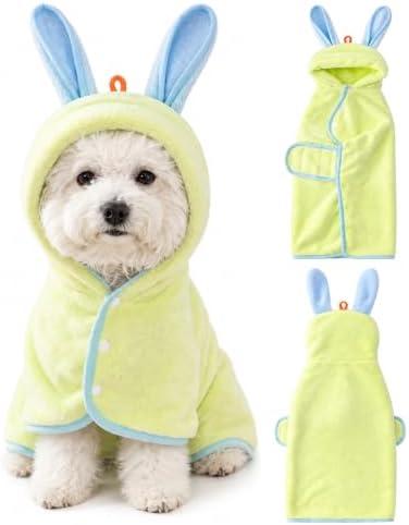 Dog Bathrobe Towel, Soft Hooded Dog Drying Wrap by Unknown