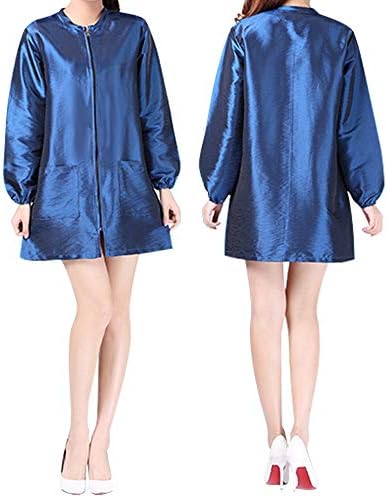 TOPTIE Salon Jacket with Long Sleeve, Unisex Satin Grooming Smock - Image 2