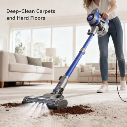 Intercleaner 23Ft Corded Vacuum, Large Dust Cup, LED Floor Brush - Image 2