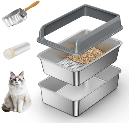 All Stainless Steel Sifting Litter Box by WeLovePetsAsMuchAsYouDo