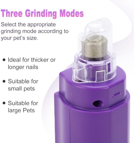 Geevorks Pet Nail Grinder, 5 Speed Electric Rechargeable Quiet Nail Trimmer - Image 5