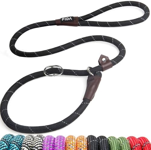 Fida Durable Slip Lead Dog Leash, 4 FT x 1/2" Dog Training Leash by Fida