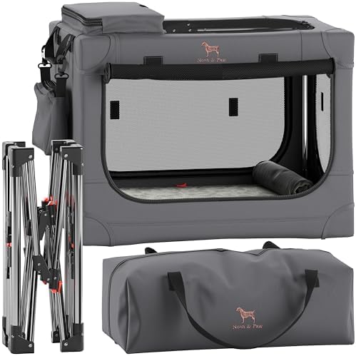 Noah & Paw Collapsible Dog Crate, 26 in Soft Medium Dog Crate, 900D Oxford by NoahPaw