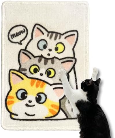 Indoor Cat Scratch Mat & Pad, 19.69x13.78 Inch High-Density Loop Pile Furniture by BigpomelosCo