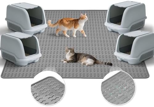 Cat Litter Mat, 47x35in Extra Large Litter Mat, Waterproof Non-Slip by Colewin