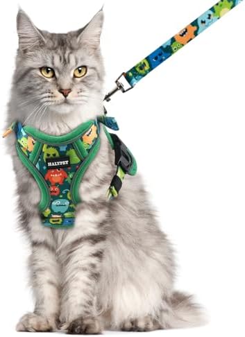 Halypet Cat Harness and Leash Set, Escape Proof Adjustable Harness by DOMoreWithYourPet