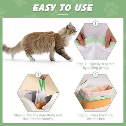 140 Cat Litter Box Liners For Meowant Mw-Sc01/Sc02/Sc09, Drawstring - Image 4
