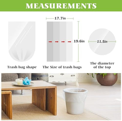 Teivio Small Clear Trash Bags 4 Gallon 440 Count Unscented Garbage Bags - Image 2