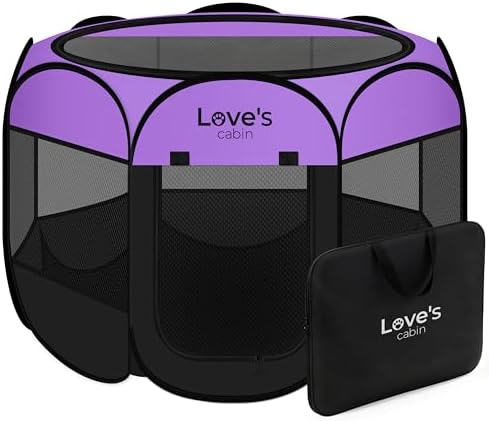 Love's cabin Pet Puppy Dog Playpen, Medium Dog Tent Crates Cage Indoor/Outdoor by Lovescabin