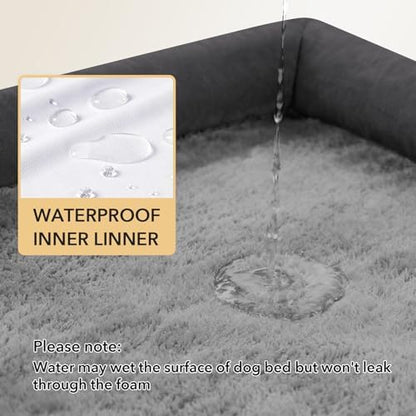 Waterproof Orthopedic Dog Bed for Large Dogs, Dark Grey - Image 3