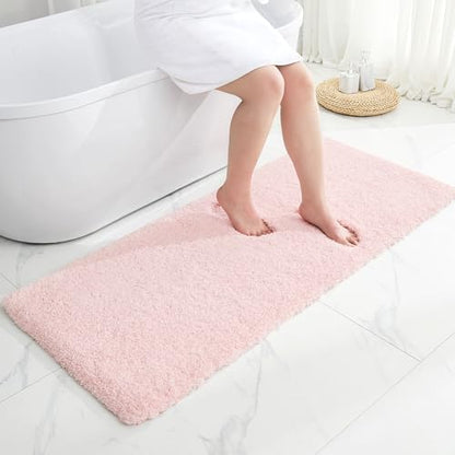 Disolla Sakura Pink Bathroom Runner Rug 24x70, Plush Extra Large Bath Mat by Disolla
