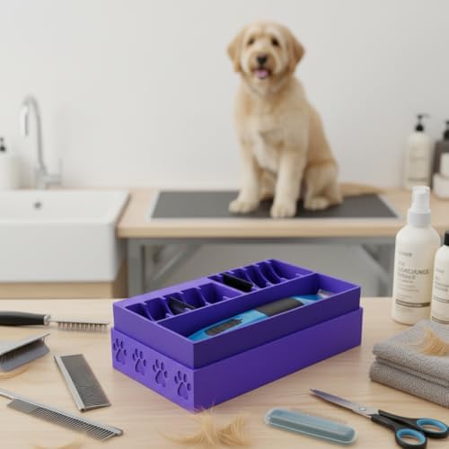 Pet Clipper Blade Holder with Dustproof Lid, Organizer - Image 2