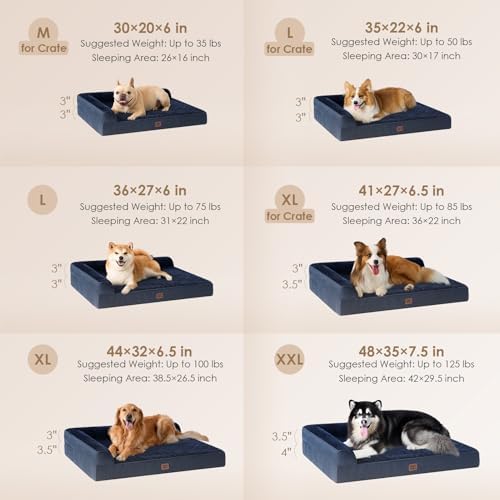 EHEYCIGA Orthopedic Dog Bed Medium Size, Memory Foam Dog Bed - Image 2
