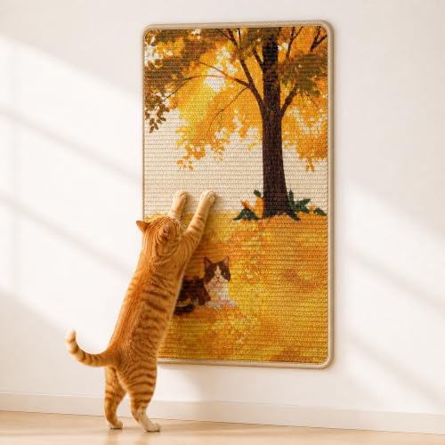 Sisal Cat Scratching Mat, Wall Mounted or Floor Scratch Pad, Non-Slip Backing by Unknown