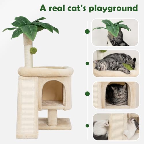 Meowoou Palm Cat Tree Tower for Indoor Cats - Image 3
