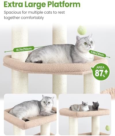 Heavy Duty Large Cat Tree Tower, Extra Wide Cat Scratching Posts - Image 2