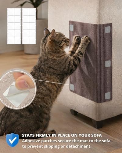 Corner & Wall Cat Scratch Mat, Self-Adhesive Trimmable Cat Scratcher, Wall - Image 5