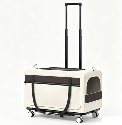 Double Decker Rolling Cat Carrier Large Wheeled Pet Carrier by Unknown