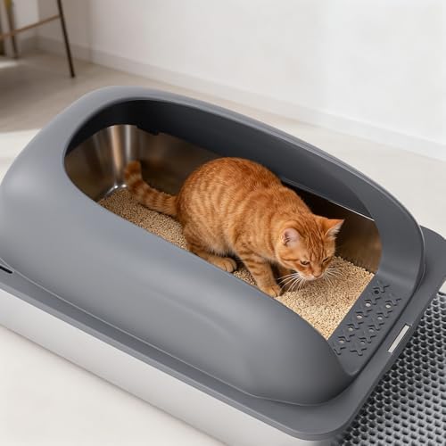 OLIXIS Stainless Steel Large Cat Litter Box - Image 2