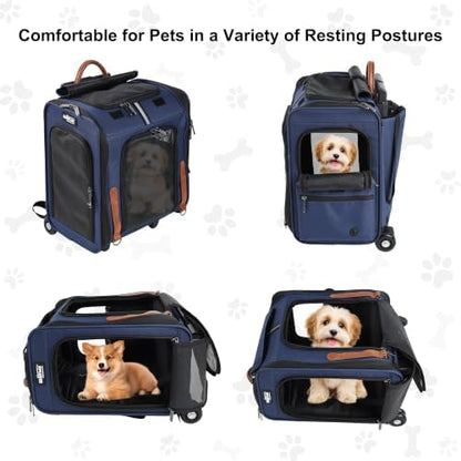 EliteField Deluxe Rolling Backpack Dog & Cat Carrier - Image 2