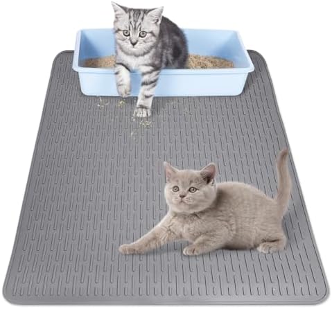Cat Litter Mat 30" x 21" Waterproof Rubber Litter Box Mat by Apatal