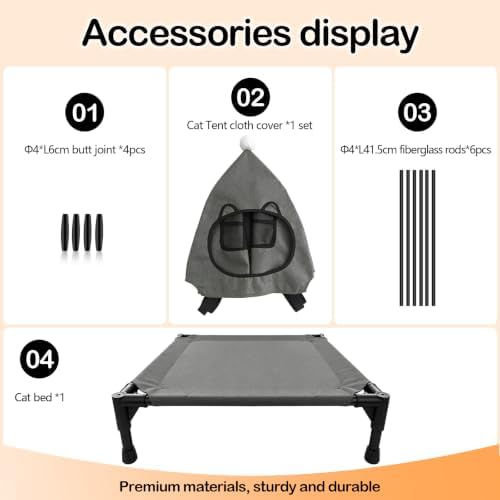 Anti-Anxiety Open Elevated Pet Hammock Bed Tent House - Image 6