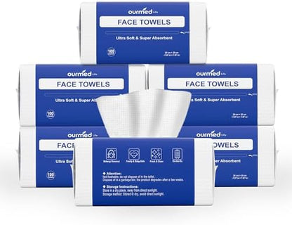 Ourmed Life Face Towels Disposable, Ultra Soft & Absorbent by ourmedlife
