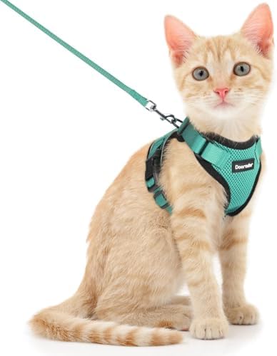 Dooradar Cat Harness and Leash Set, Adjustable and Escape Proof by Dooradar