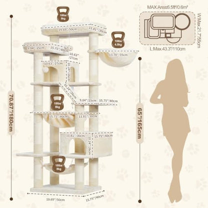 Heybly Cat Tree, 71-Inch-Tall Tower - Image 5