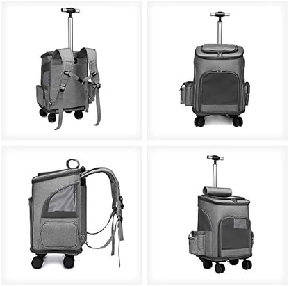 Wheeled Pet Carrier Backpack Pet Stroller, Travel Carrier, Car Seat - Image 6