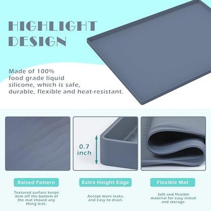 URMONA Waterproof Silicone Under Sink Mat 31'' x 22'' Shelf Liner - Image 3