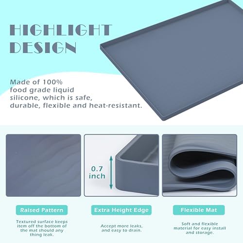 URMONA Waterproof Silicone Under Sink Mat 31'' x 22'' Shelf Liner - Image 3