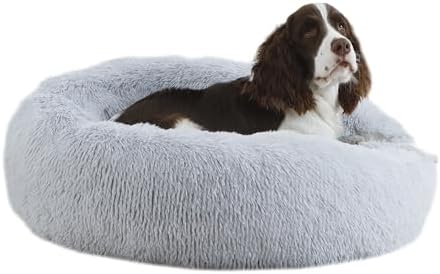 Bunlitent 30 inch Donut Dog Bed, Calming Dog Bed by Bunlitent