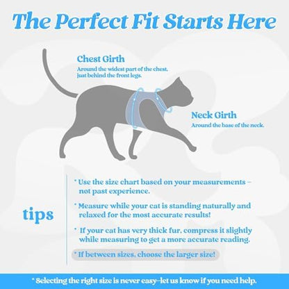 rabbitgoo Cat Harness and Leash Set, Step-in Soft Vest, Light Blue - Image 2