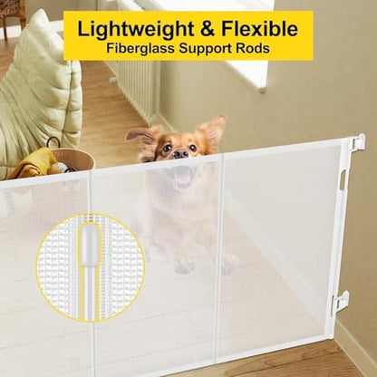 Reinforced 42" Extra Tall Retractable Baby Gates, Extends up to 60" Wide - Image 3