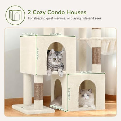 Globlazer 52in Cat Tree Tower for Indoor Cats, 2 Condos - Image 3