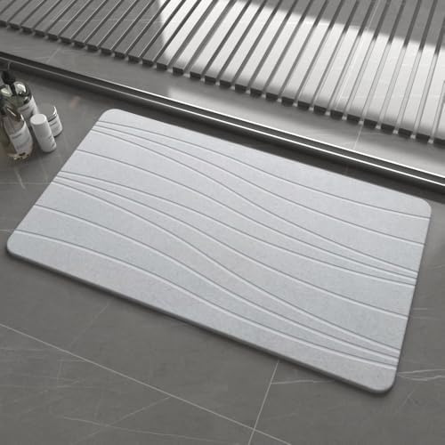 Extra Large Stone Bath Mat, Super Absorbent Diatomite Stone Mats by Drvykkn