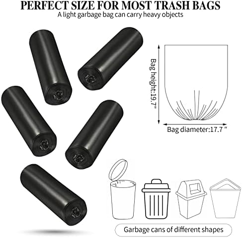 5 Rolls Small Trash Garbage Bags, 4 Gallon 200 Counts - Image 2