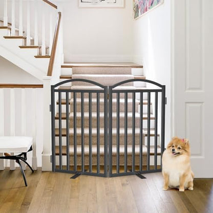 Malier Metal Freestanding Dog Gates, Outdoor Indoor Dog Fences, Extra Wide - Image 3