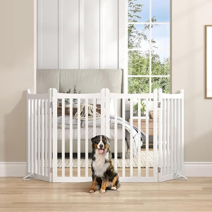 Yaheetech 36in 4-Panel Wooden Freestanding Pet Gate - Image 2