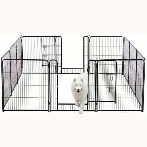NEWBULIG Dog Playpen Indoor 32 Inch 12 Panels, Metal Outdoor Dog Fence Pen by NEWBULIG