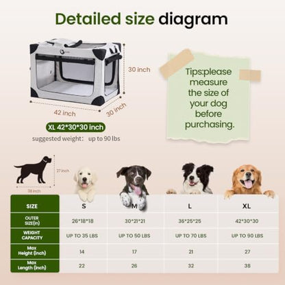 Portable Collapsible Soft Dog Crate - Image 3