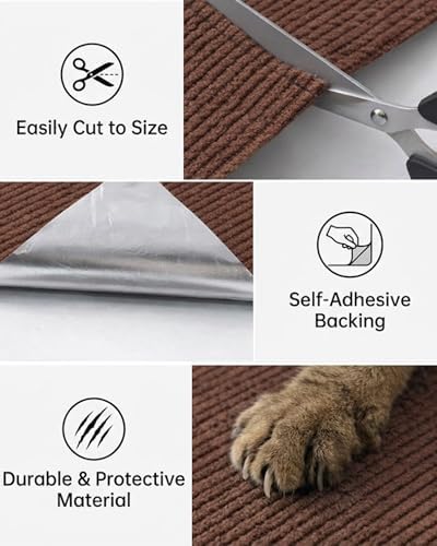 Corner & Wall Cat Scratch Mat, Self-Adhesive Trimmable Cat Scratcher, Wall - Image 3
