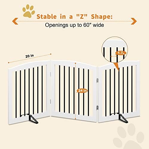 PUPETPO Freestanding Wooden Pet Gate - Image 4