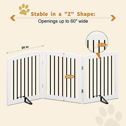 PUPETPO Freestanding Wooden Pet Gate - Image 4