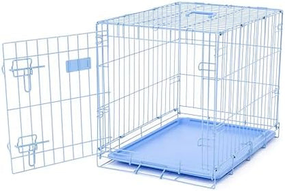 Carlson Pet Products Carlson Compact and Secure Deluxe Blue Metal Dog Crate - Image 4