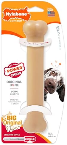 Nylabone Power Chew Original Bone Dog Chew Toy, Original Flavor by Nylabone