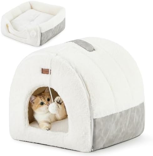 ZOMISIA 2in1 Cat Bed for Indoor Cats Foldable Cat Cave by Zomisia