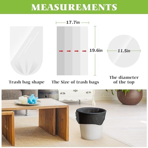 Teivio Small Black Trash Bags 4 Gallon 1000 Count Kitchen Bulk Garbage Bags - Image 2