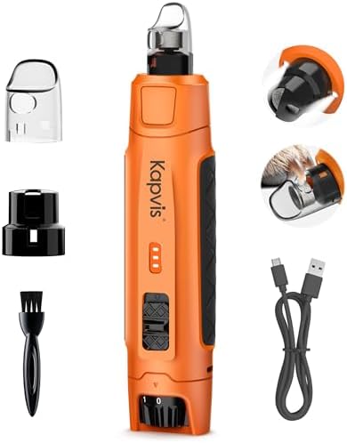 6-Speed Dog Nail Grinder with Quiet, 2 LEDs & Anti-Slip by kapvis